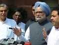 8 août 2012, New Delhi, le Premier ministre indien Manmohan Singh s’exprime face aux médias. (Raveendran/AFP/GettyImages)