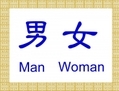 Les caractères chinois pour l’homme et la femme. (Thomas Choo/Epoch Times)