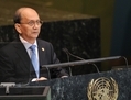  Thein Sein, président de la Birmanie, s'est adressé à l'Assemblée générale des Nations Unies le 27 septembre 2012 à New York. (Stan Honda/AFP/Getty Images)