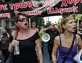 Le 17 octobre à Athènes, une manifestation de journalistes dans la capitale au cours d’une grève de 24 heures. (Louisa Gouliamaki/AFP/Getty Images)
