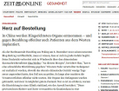 Copie d’écran du site de l’hebdomadaire allemand <i>Die Zeit</i> publiant un article fourni de cinq pages sur les prélèvements d’organes en Chine. (Laurent Gey, Epoch Times)
