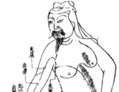 Ancienne illustration chinoise d'un méridien du corps. (Wikipédia)