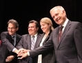 Les quatre principaux candidats à la mairie de Montréal : (de gauche à droite) Richard Bergeron, Denis Coderre, Mélanie Joly et Marcel Côté (Mathieu Côté-Desjardins/Époque Times)