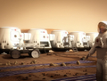 Une partie de la base que Mars One prévoit installer sur la planète rouge. (Mars One)