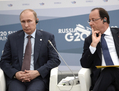 François Hollande et Vladimir Poutine lors du G20 en septembre 2013 à St. Petersburg en Russie. (Alexey Filippov/HOST PHOTO AGENCY VIA Getty Images)