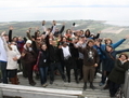 Un groupe de jeunes participant à un séjour exploratoire de Place aux jeunes en région, sur le mont Saint-Joseph, en Gaspésie.(Geneviève Labillois)