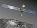 Philae se pose sur la comète Churyumov-Gerasimenko. (ESA)