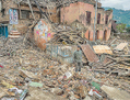 Les ruines d’un immeuble écroulé où Avi Shrestha a entendu des appels au secours. (Avi Shresta)
