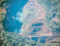 Vue aérienne du site minier de Vale, au Brésil, dans la forêt amazonienne. (Yasuyoshi Chiba/Getty Images)
