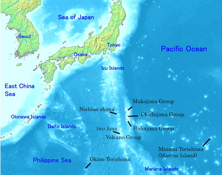 Carte des îles Ogasawara. (wikimedia)