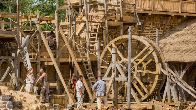 Cage écureuil à simple tambour dans la cour du château( © Denis Gliksman) 