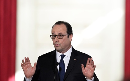 François Hollande a tenu le 7 septembre sa 6e Conférence de presse semestrielle à l'Élysée (ALAIN JOCARD/AFP/Getty Images)