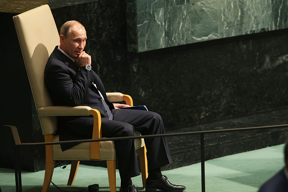 Le 28 septembre, Vladimir Poutine a prononcé un discours annonçant la couleur sur la présidence russe au Conseil de sécurité des Nations Unies.  (Photo by Spencer Platt/Getty Images)