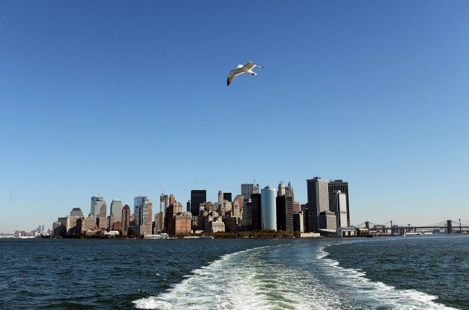La ville de New York le 19 octobre 2009. L'augmentation moyenne du niveau de la mer de la ville américaine sur les 23 dernières années est supérieure à la moyenne (Spencer Platt/Getty Images)