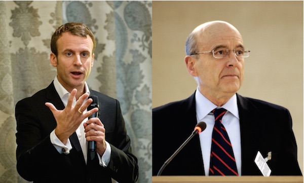 Le ministre de l’Économie Emmanuel Macron et le maire de Bordeaux Alain Juppé sont les personnalités politiques préférées des Français.  (FABRICE COFFRINI/AFP/Getty Images)
