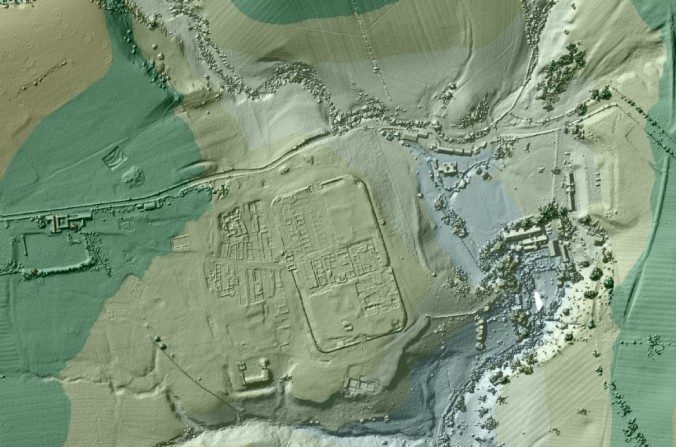 Image du fort romain de Vindolanda en utilisant des données de LIDAR. (Agence pour l'environnement britannique)
