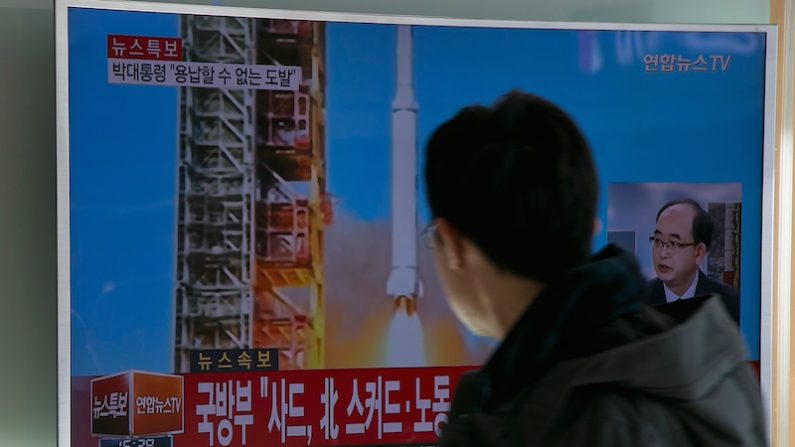 Test de missile balistique nord-coréen, vu de Séoul. (Han Myung-Gu/Getty Images)