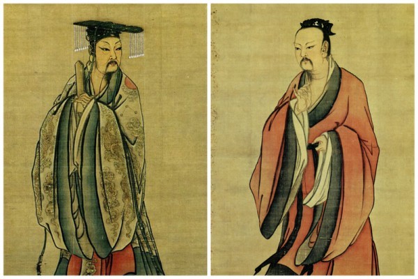 Représentations des empereurs Yao (à droite) et Yu le Grand. (Domaine public)