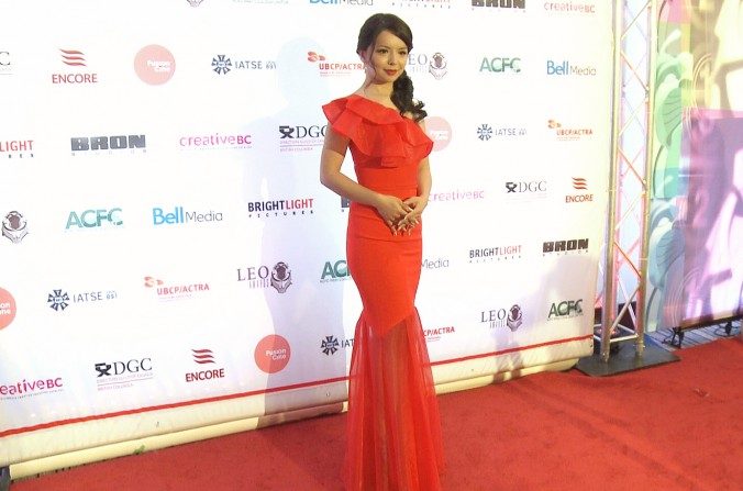 Anastasia Lin sur le tapis rouge, le 5 juin 2016, lors des Leo Awards à Vancouver. Lin a remporté le Leo Awards de la meilleure actrice, pour son rôle dans « The Bleeding Edge, » dirigé par le producteur de Vancouver, Leon Lee. (Avec l’aimable autorisation de Flying Cloud Productions) 