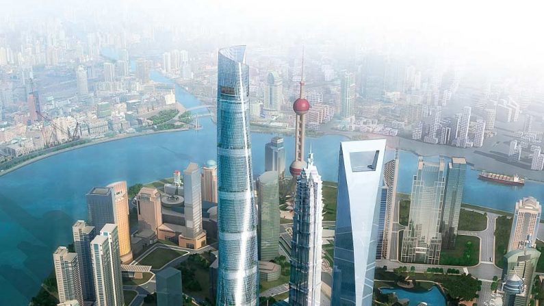 (De gauche à droite) Le Shanghai World Financial Center, la Tour Jin Mao et la Tour Shanghai. (via  Netease.com)