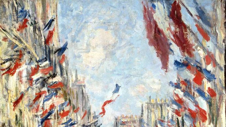 La Rue Montorgueil par Claude Monet le 30 juin 1878. Huile sur toile. (wikipédia)