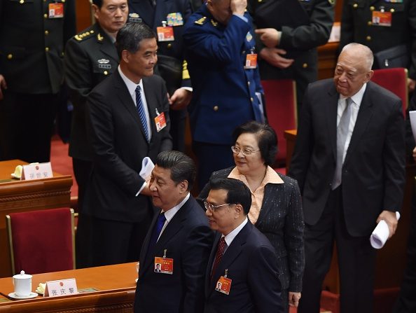 Xi Jinping et Leung Chun-ying, réunis lors du sommet de la coopération Asie-Pacifique à Lima, au Pérou, le 20 novembre 2016. (GREG BAKER/AFP/Getty Images)