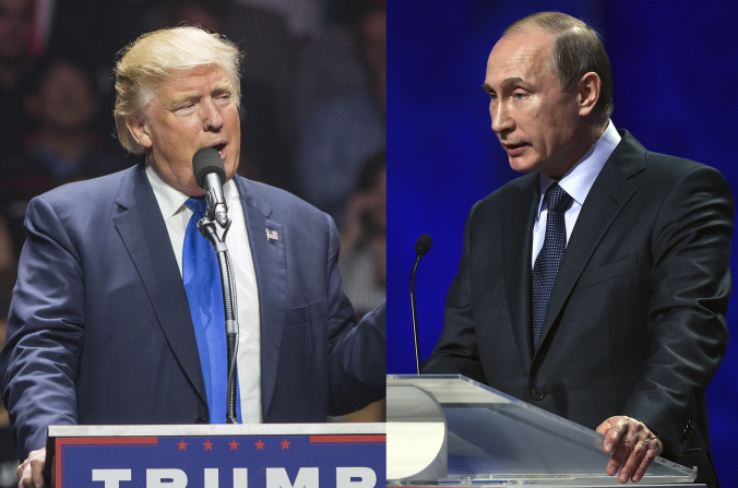 Donald Trump et Vladimir Poutine. (Scott Eisen et Dennis Grombkowski / Getty Images)