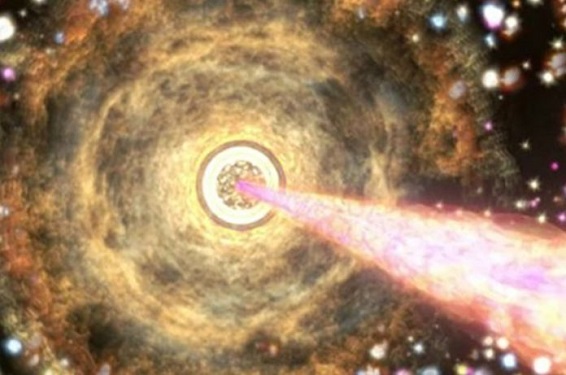 De puissants rayons gamma sont émis par un trou noir supermassif. (capture vidéo NASA)