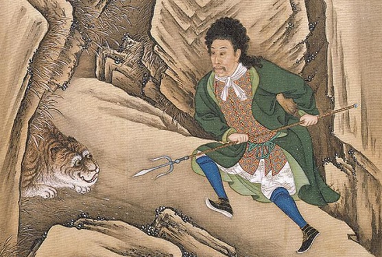 Tiré de « Album de l’Empereur Yongzheng en costumes » par des artistes de cour anonymes, période Yongzheng (1723—1735). (Domaine public-Art)