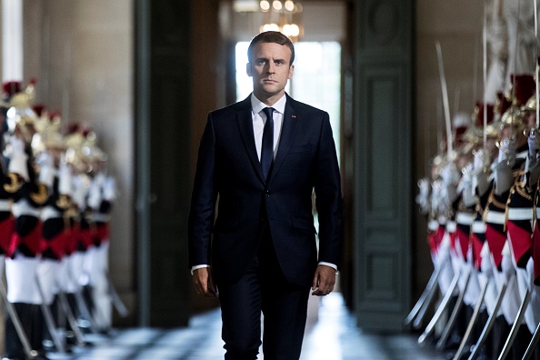 Le président français Emmanuel Macron arrive au Congrès à Verseilles près de Paris, le 3 juillet 2017 (ETIENNE LAURENT/AFP/Getty Images)