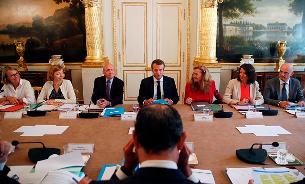 Emmanuel Macron lors de la première réunion du gouvernement de la rentrée à l’Élysée, le 28 août 2017. (CHRISTIAN HARTMANN/AFP/Getty Images)