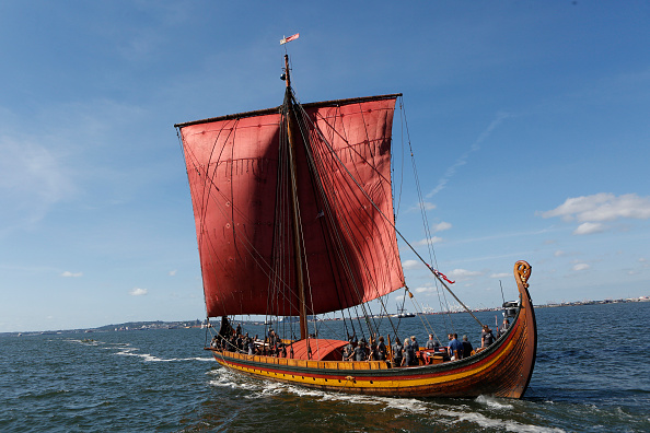 Reconstitution d'un drakkar.  (Thos Robinson/Getty Images for Draken Harald Harfagre)