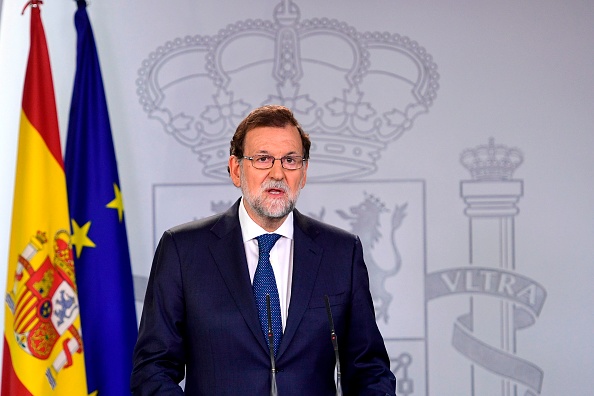 Le Premier ministre espagnol Mariano Rajoy lors d'une conférence de presse à Madrid le 7 septembre 2017.
(PIERRE-PHILIPPE MARCOU/AFP/Getty Images)