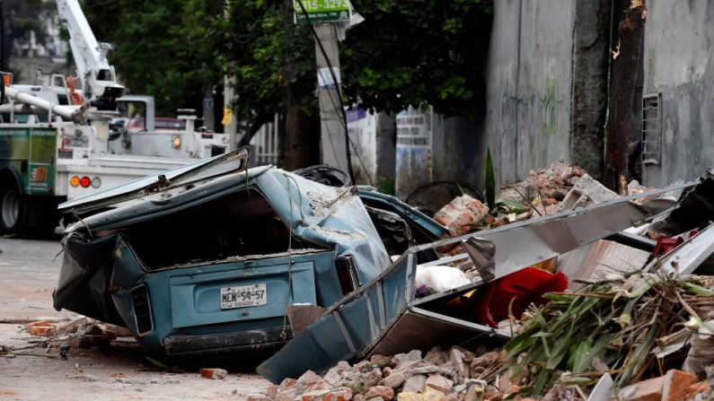 Dans la partie est de Mexico, les dommages causés par le tremblement de terre de magnitude 8,2 le 8 septembre 2017.  (Photo d'ALFREDO ESTRELLA/AFP/Getty Images)
