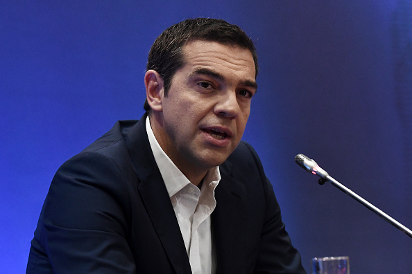 M. Tsipras samedi soir en inaugurant la Foire internationale de Thessalonique. (SAKIS MITROLIDIS/AFP/Getty Images)