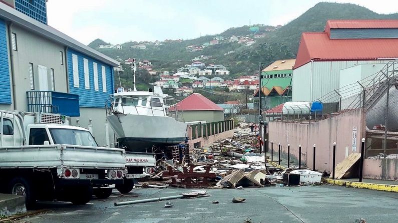 Dommages infligés par Irma aux Caraïbes le 6 septembre 2017. (Photo de VALENTINE AUTRUFFE/AFP/Getty Images)