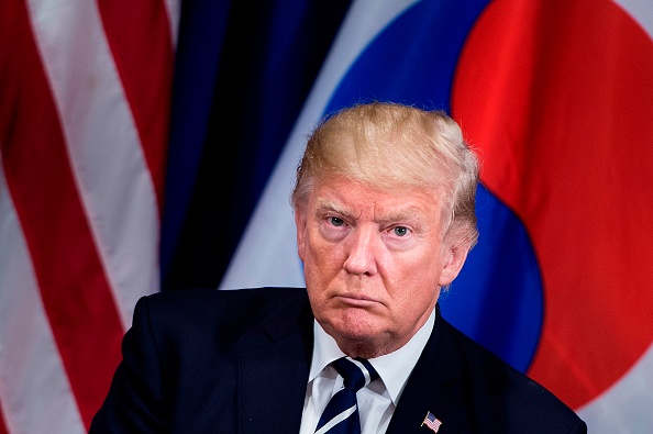 Le Président américain Donald Trump lors d'une rencontre avec le président sudcoréen Moon Jae-in, le 21 septembre à New York.     (BRENDAN SMIALOWSKI/AFP/Getty Images)