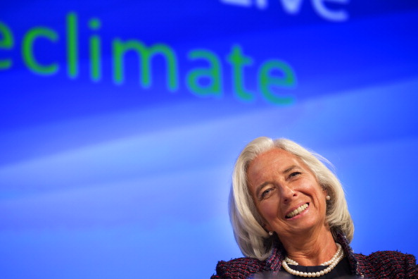 Christine Lagarde, Directrice générale du Fonds monétaire international, participe à un programme de séminaires: Les arguments économiques en faveur du climat lors des Assemblées annuelles au siège de la Banque mondiale à Washington, DC. (Stephen Jaffe / IMF via Getty Images)