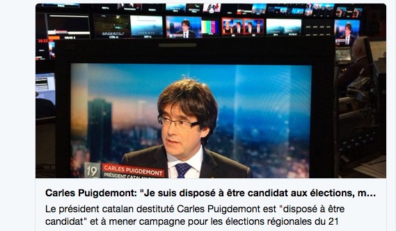 Capture d'écran du compte Twitter de Carles Puigdemont. (R.B)