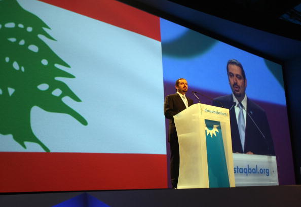 Le leader de la majorité parlementaire libanaise, Saad Hariri, s'adresse à ses partisans lors de son dernier rassemblement de campagne à Beyrouth le 5 juin 2009. 
(ANWAR AMRO / AFP / Getty Images)