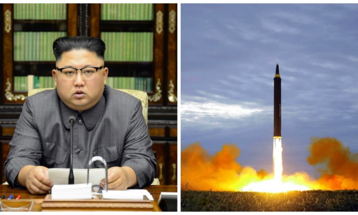 Le leader nord-coréen Kim Jong-un affirme avoir complété la force nucléaire nord-coréenne, mais le moment de son dernier lancement pourrait révéler qu'il n'est pas à l'abri de toute intimidation (STR/AFP/Getty Images)