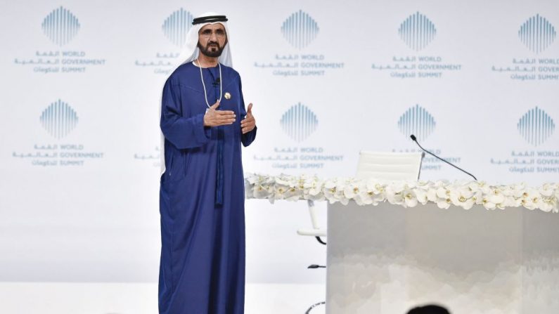 Cheikh Mohammed Bin Rashid al-Maktoum, vice-président et premier ministre des Emirats arabes unis et souverain de Dubaï   est le père de la princesse  Latifa al-Maktoum.
 Photo  STRINGER/Getty Images)