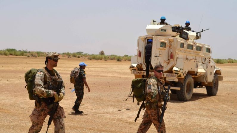 Des soldats allemands avec la Mission multidimensionnelle intégrée des Nations Unies pour la stabilisation du Mali. Photo SOULEYMANE AG ANARA Getty Images