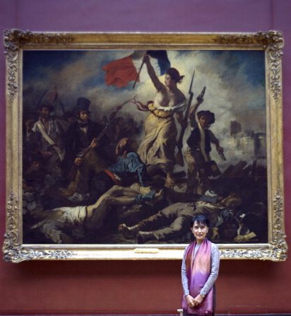 La Liberté guidant le peuple est une huile sur toile d'Eugène Delacroix réalisée en 1830. Photo de FRED DUFOUR / AFP / GettyImages.