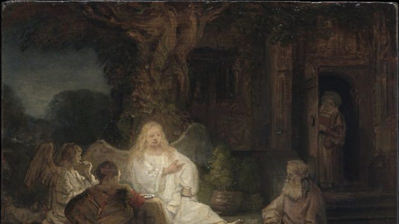 Abraham divertissant les anges, 1646 Huile sur panneau, collection privée. (Avec la courtoisie du Metropolitan Museum of Art)