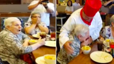 Des retrouvailles touchantes : un fils de 61 ans se déguise en cuisinier pour surprendre sa mère lors du dîner de son 87e anniversaire
