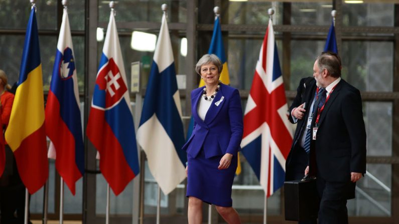 Theresa May, Premier ministre britannique, arrive au Conseil de l'Union européenne pour le premier jour du sommet des dirigeants du Conseil européen à l'immeuble Europa, Photo par Jack Taylor / Getty Images.