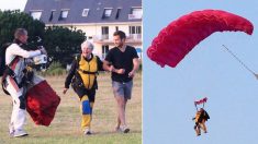 Quiberon : Pour fêter ses 85 ans, une grand mère s’offre un saut en parachute