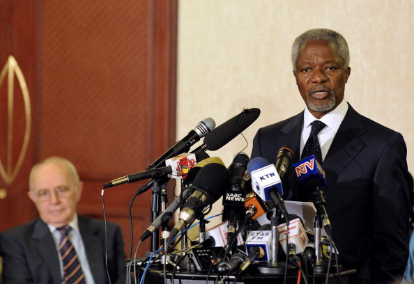 Le 18 août 2018. Koffi Annan, ancien Secrétaire général des Nations Unies, prix Nobel de la paix est mort samedi à 80 ans. Photo : TONY KARUMBA / AFP / Getty Images.