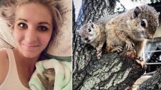 Un couple pensait dire adieu à l’écureuil qu’ils ont sauvé, mais quelque mois plus tard une petite surprise arrive